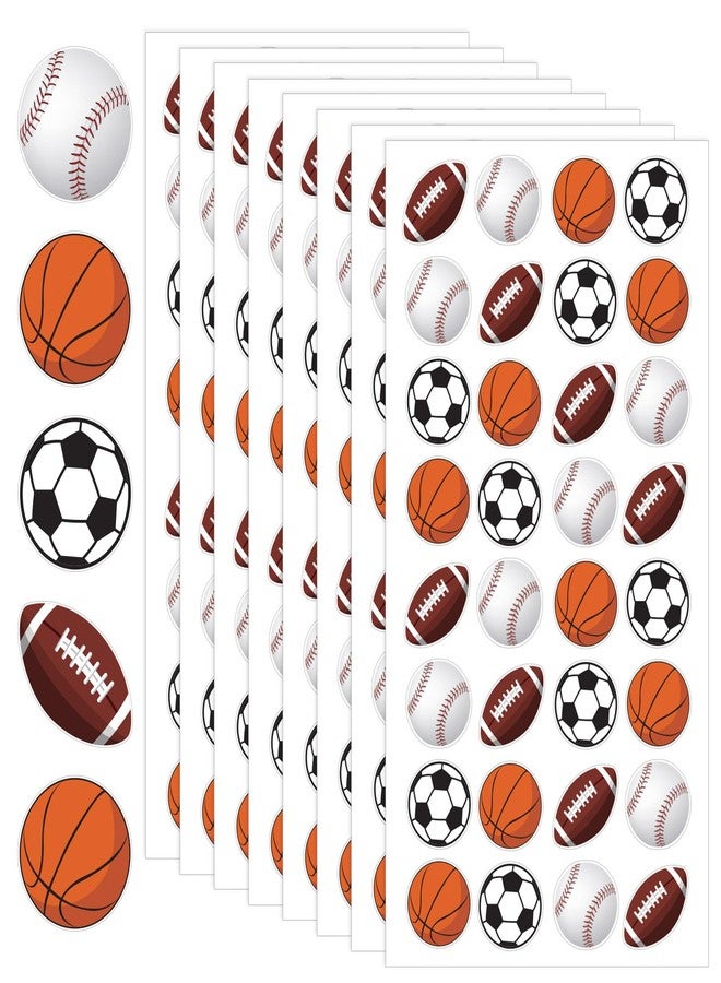 JULMELON 512Pcs Sports Stickers for Kids Classroom,Basketball Football Baseball Soccer Mixed Ball Stickers for Water Bottles Scrapbooking Sports Theme Party Supplies - Image 1